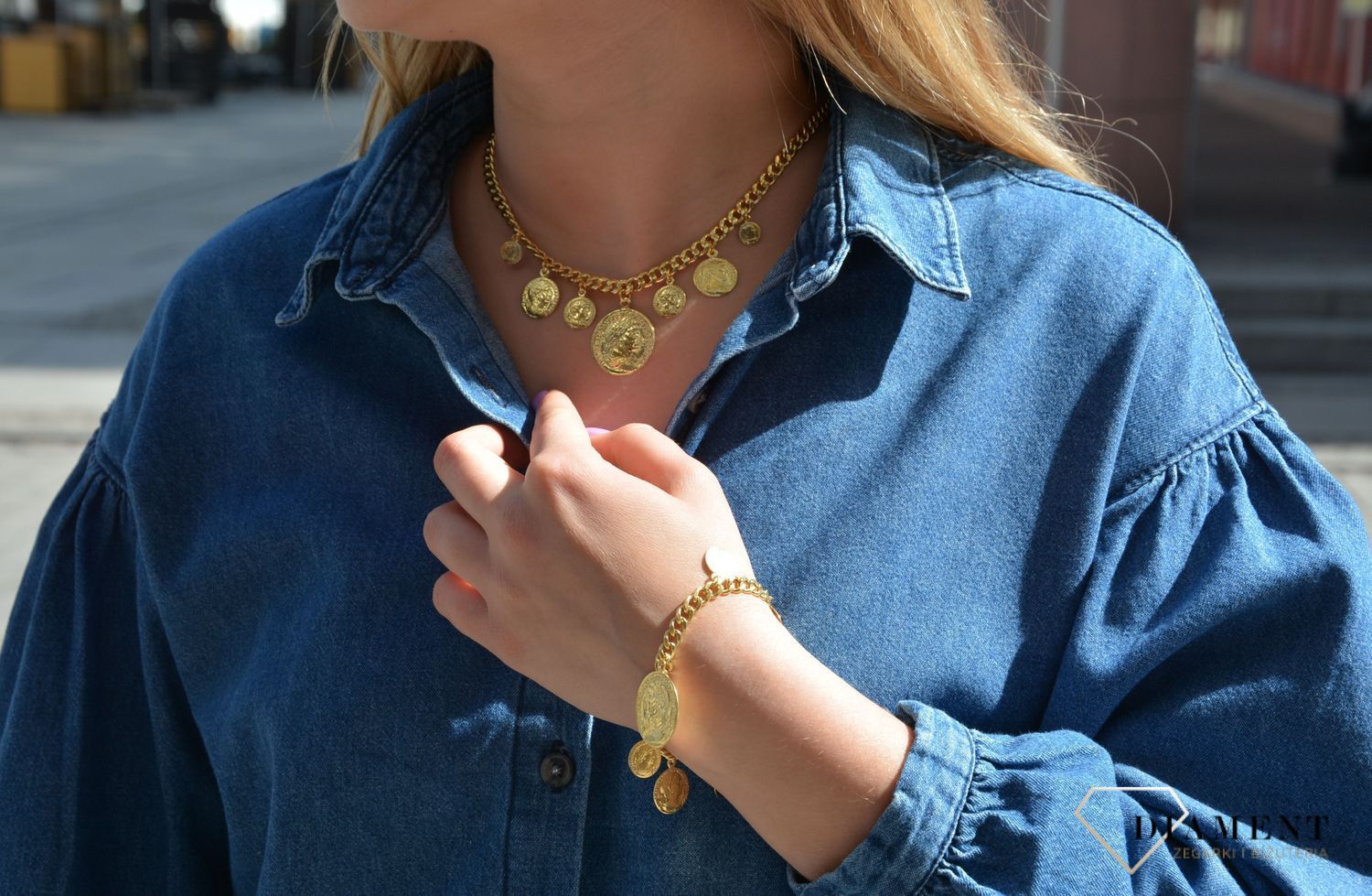 Naszyjnik srebrny pozł. monetki Dall'Acqua C RM 24442 (3).JPG